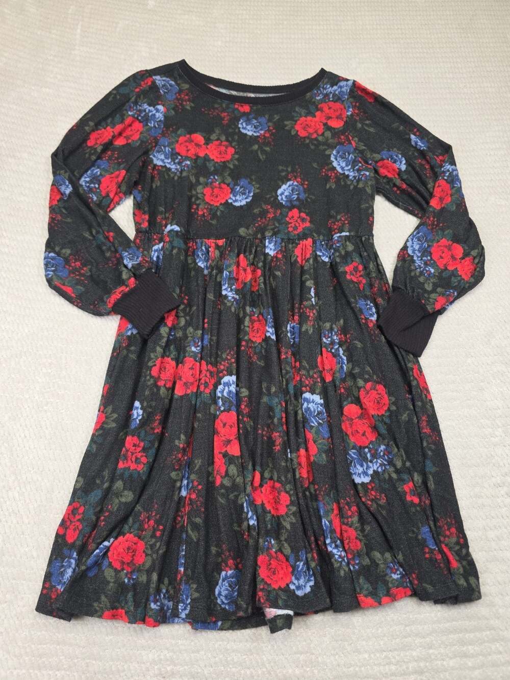 Torrid Dress Womens 1 Super Soft Plush Long Sleeve Floral Print